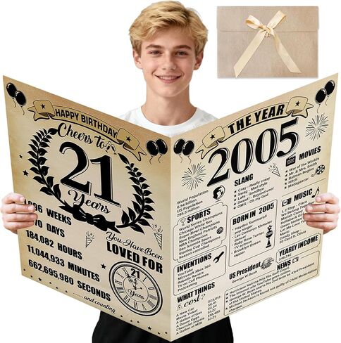 Large 16th Birthday Cards for Boys Girls, Vintage 2010 Happy 16th Birthday Greeting Card with Envelope Jumbo Sixteen Guest Book Hello 16 Decorations Gifts Party Supplies in Saudi Arabia