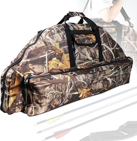 RQG Compound Bow Case, 37.5 inch Soft Bow Case for Compound Bow Bag Holder Lightweight with Multiple Pockets for Archery Hunting, Tip-to-Tip Length < 35.5in, Hand/Shoulder/Back Carry in Kuwait