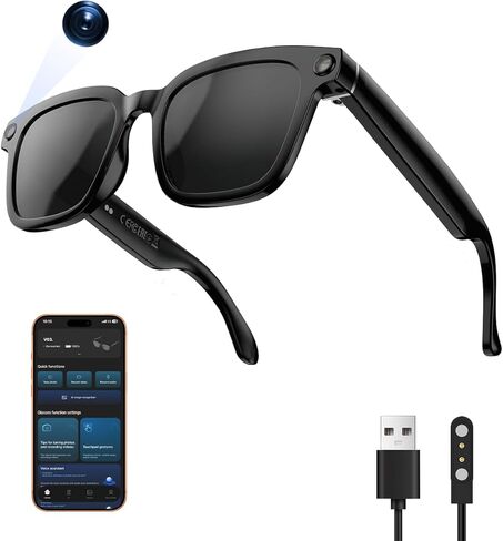 Bluetooth Smart Glasses,Blue Light Blocking Glasses for Men and Women ,Built-in Mic & Speakers,Smart Wireless Headphone Glasses for Office/Work Blue Light Filtering, Voice Control,Unisex in Kuwait