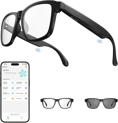 Bluetooth Smart Glasses,Blue Light Blocking Glasses for Men and Women ,Built-in Mic & Speakers,Smart Wireless Headphone Glasses for Office/Work Blue Light Filtering, Voice Control,Unisex in Kuwait