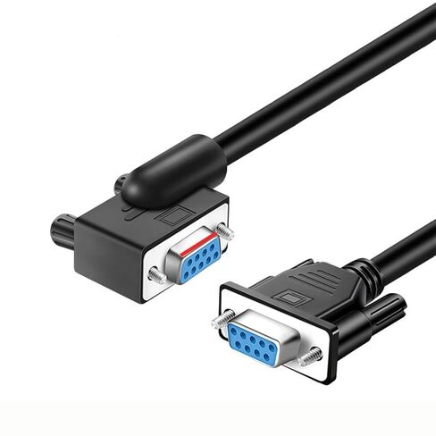 DB9 Serial RS232 Cable 10ft, 9-Pin Left Angled to Straight Connector for COM Port, Modem, PC (Female Angle to Female Straight, Small Side Up) in Kuwait