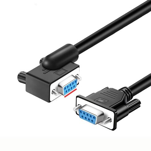 DB9 Serial RS232 Cable 10ft, 9-Pin Left Angled to Straight Connector for COM Port, Modem, PC (Female Angle to Female Straight, Small Side Up) in Kuwait