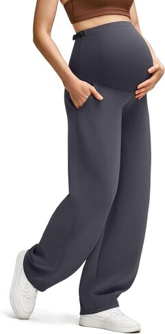 G4Free Smoofit مشروط لينة السراويل الأمومة برميل مع جيوب على البطن Sweatpants الخصر قابل للتعديل in Saudi Arabia
