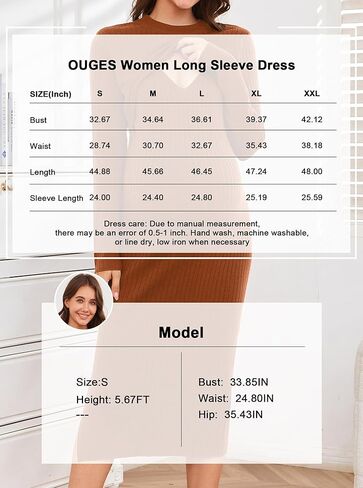 OUGES Women's Wool Blend 2025 Fall Winter Maternity Sweater Nursing Dress Long Sleeve Crew Neck Ribbed Knit Breastfeeding Baby Shower Dresses Prenancy Must Have Outfits for Christmas(Red Caramel,M) in Saudi Arabia
