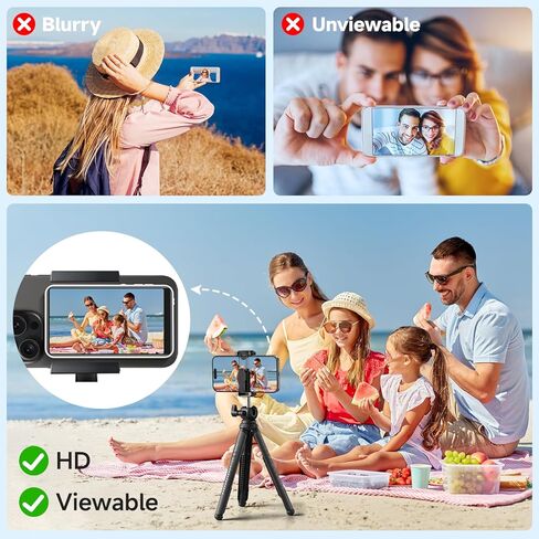 شاشة مراقبة سيلفي Vlog، شاشة شاشة كاميرا خلفية لهاتف iPhone، شاشة هاتف مغناطيسية لاسلكية مع مكبر صوت بلوتوث عن بعد لـ YouTube Live Stream TikTok، متوافق مع iPhone Android in Kuwait