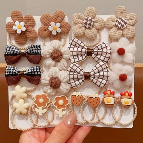 FZBNSRKO 40 Pcs Baby Elastic Hair Ties,Lovely Girls Hair Ties Elastic with Flowers/Bows/Cartoon Hair Rubber Bands Toddler Hair Ties Ponytail Holders for Baby Girls(Random 4 Sets) in Saudi Arabia