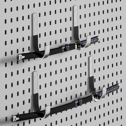 خطافات عرض مسدسات معدنية، فضية، متوافقة مع لوحة Pegboard المثبتة على الحائط، 8 عبوات، 3.93 × 1.96 بوصة، حماية مبطنة للأسلحة النارية in Kuwait