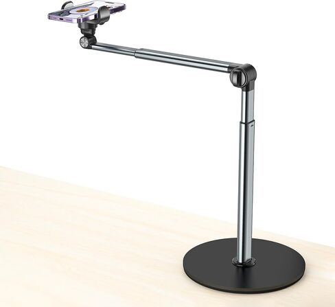Portable Overhead Phone Stand for Video Recording, Heavy Duty Desk Phone Camera Tripod Mount for Cooking, Nail Techs, Unboxing, Art Compatible with iPhone in Kuwait