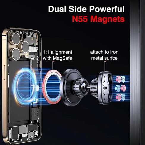 Romuto for MagSafe Gym Phone Holder Magnet【Dual Grip】 Magnetic Phone Holder for Gym Camera Mount 360°Adjustable Attach to Metal Surface Gym Accessories for Women with iPhone 17 Pro Max 16 15 14 in Kuwait