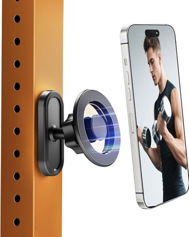 volport Gym Magnetic Phone Holder, Attaches to Metal Surfaces, Double Magnet Mount with 24 Strong Magnets, 360° Adjustable Ball Joint, for MagSafe iPhone 12-17, Gym Accessories for Workout Recording in Saudi Arabia