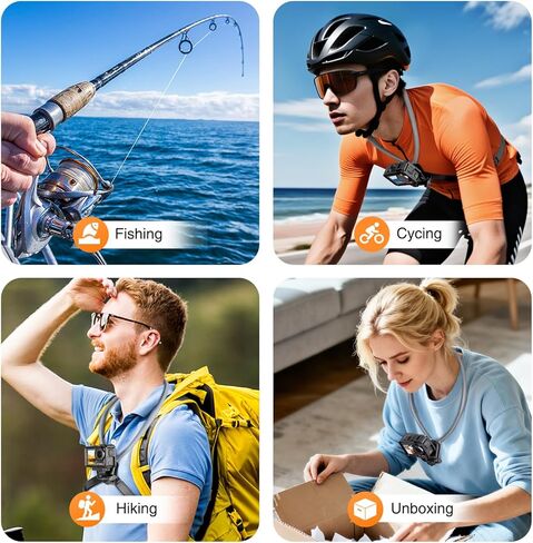 Neck Mount for Action Camera, with Air Cushion and Adjustable Chest Strap, Hands-Free POV Vlogging for GoPro Hero 13/12/11/10/9, Insta 360 X5/X4/X3/Ace Pro 2, DJI Osmo Action 5 Pro/4/3 in Saudi Arabia