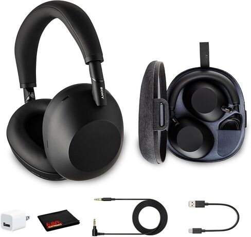 Sony WH-1000XM6 Wireless Noise Canceling Headphones (Silver) Foldable Over-Ear Bluetooth Headset | Hi-Res Audio, 30-Hour Battery, LDAC, Multipoint with USB Wall Adapter and Microfiber Cleaning Cloth in Saudi Arabia