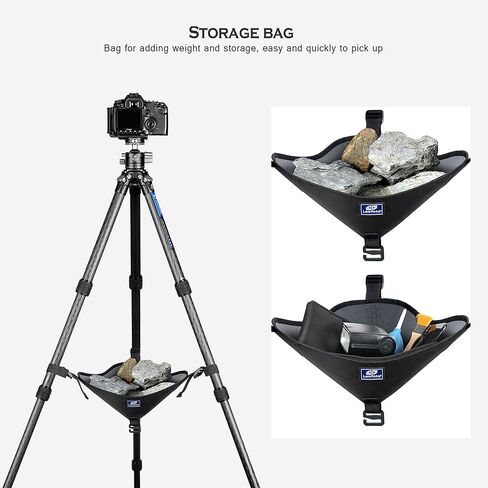 LEOFOTO Tripod Weight Universal Video Stone Bag, Black Heavy Duty Tripod Sand Bag for Stabilizing Photography Tackle Accessory in Kuwait