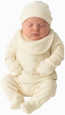 5-Piece Organic Newborn Layette Set – 100% Cotton Baby Coming Home Outfit in Kuwait
