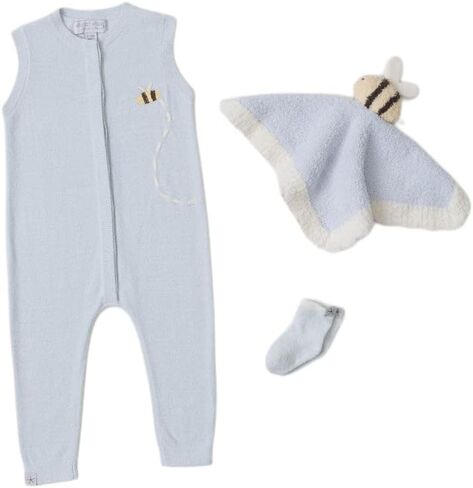 مجموعة ملابس الأطفال من Barefoot Dreams® CozyChic Ultra Lite® Baby Bee، باللون الأزرق، 3-6 أشهر in Saudi Arabia