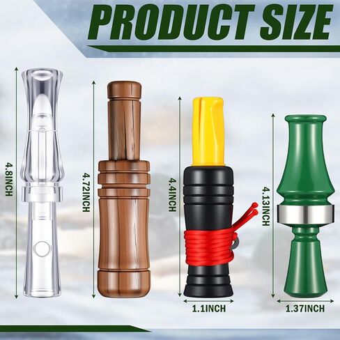 مجموعة مكونة من 5 قطع من نداء بطة مالارد ومجموعة حبل للصيد، معدات المفترس في الهواء الطلق للطيور البرية، 4 مكالمات بطة ذات صوت واقعي مع قلادة مضفرة يدويًا وصوت عالٍ للصيد in Kuwait