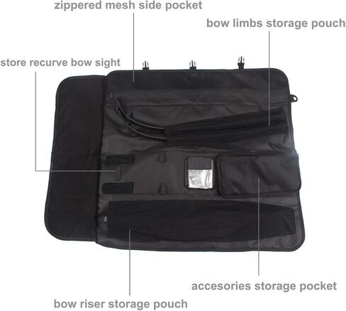 Kratarc Archery Lightweight Rolled-Up Takedown Recurve Bow Case Bow Bag with Arrow Tube Holder in Kuwait