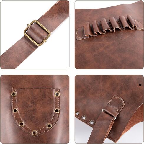 NUMJAW Archery Bow and Arrow Quiver Carrier with Arrow Slots, Leather Quiver Arrow Holder with Back Shoulder Strap, Shooting Targeting,Training,Halloween Costume Archer Cosplay Stage Prop Accessories in Saudi Arabia