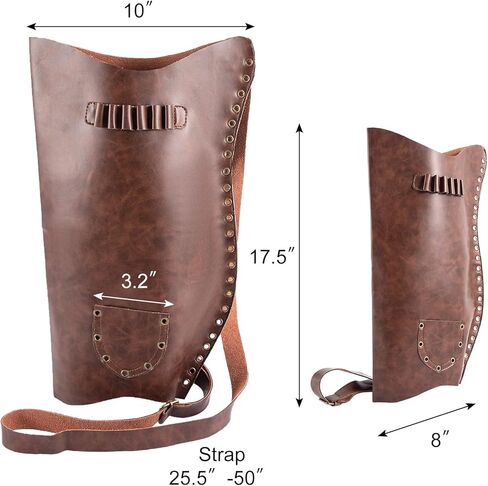 NUMJAW Archery Bow and Arrow Quiver Carrier with Arrow Slots, Leather Quiver Arrow Holder with Back Shoulder Strap, Shooting Targeting,Training,Halloween Costume Archer Cosplay Stage Prop Accessories in Saudi Arabia
