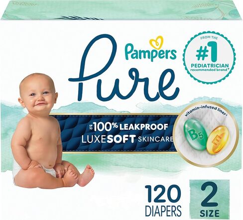Pampers Pure Protection Baby Diapers, Size 5 (27+ lbs), 88 Count, Up to 100% Leakproof, Premium Plant-Based Skin Protection, Hypoallergenic Soft Diapers in Saudi Arabia