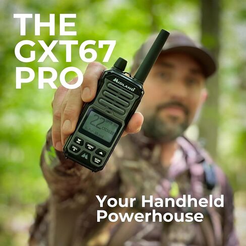 راديو Midland GXT67 PRO GMRS + حزمة ميكروفون كتف AVPH10 PTT - جهاز اتصال لاسلكي مقاوم للماء بقدرة 5 وات مع خاصية إلغاء الضوضاء in Kuwait