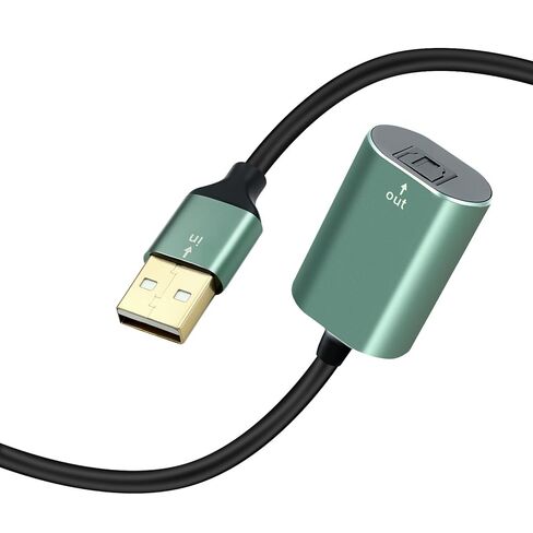 Duttek USB إلى محول الصوت البصري، محول صوت بصري USB A أحادي الاتجاه إلى TOSLINK، بطاقة صوت خارجية مع مخرج SPDIF Toslink للكمبيوتر الشخصي، تلفزيون PS5، محول بصري رقمي 192 كيلو هرتز 7.87 بوصة/20 سم in Kuwait