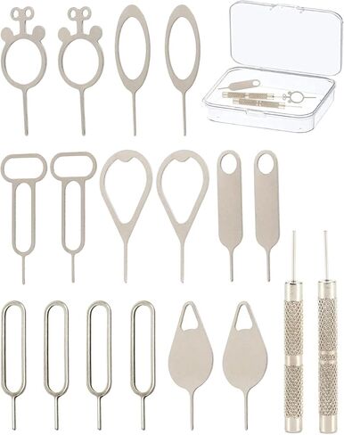 18 Pack SIM Card Ejector Tools Kit, Phone Tray Opener Pin for Easy Removal, SIM Tray Opener Pin Key, Standard Key, Compatible with Most Phones, Tablets and Other Mobile Devices in Saudi Arabia