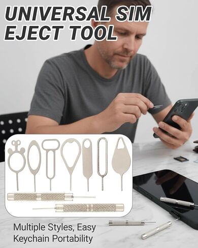 18 Pack SIM Card Ejector Tools Kit, Phone Tray Opener Pin for Easy Removal, SIM Tray Opener Pin Key, Standard Key, Compatible with Most Phones, Tablets and Other Mobile Devices in Saudi Arabia