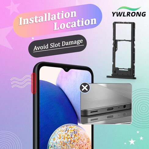 قطعتان من صينية بطاقة SIM لهاتف Samsung Galaxy A14 5G حامل فتحة بطاقة SIM لهاتف Samsung Galaxy A14 5G SM-A146U A146U1 S146VL مع دبوس إخراج مفتوح in Kuwait