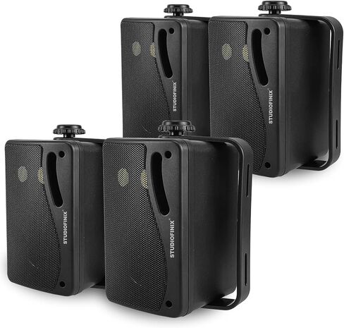 STUDIOFINIX 3.5'' Passive Outdoor Speakers Wired Waterproof,400W Premium Mountable Wall Mount Speakers with Superior Sound,All-Weather Durability,for Patio Marine Boat Garage Indoor(Black 2 Pairs) in Saudi Arabia