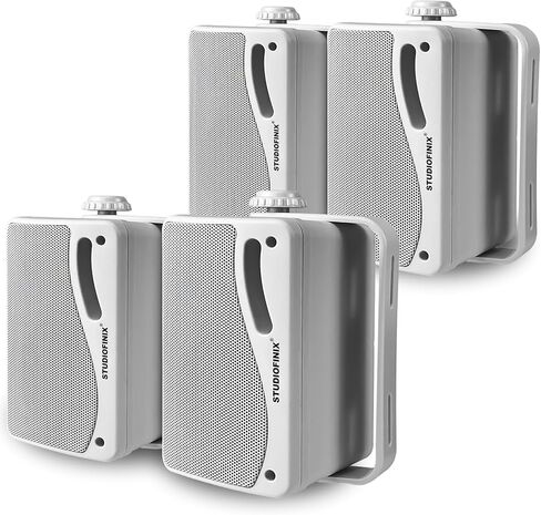 STUDIOFINIX 3.5'' Passive Outdoor Speakers Wired Waterproof,400W Premium Mountable Wall Mount Speakers with Superior Sound,All-Weather Durability,for Patio Marine Boat Garage Indoor(Black 2 Pairs) in Saudi Arabia