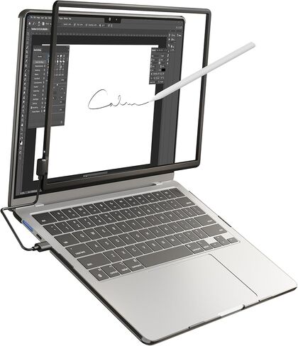 إطار شاشة لمس مغناطيسي لجهاز MacBook Air مقاس 15 بوصة، لوحة لمس عالية الدقة تعمل بالأشعة تحت الحمراء تدعم الإيماءات المتعددة، توصيل وتشغيل بدون سائق، لوحة تتبع تعمل باللمس، تتضمن حافظة صلبة واقية، قلم سلبي in Kuwait
