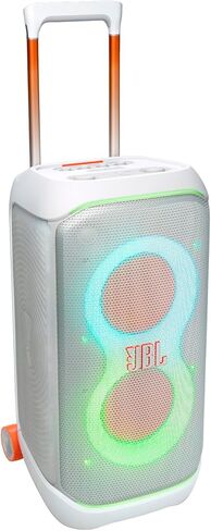 JBL PartyBox Stage 320 - Portable Party Speaker with Telescopic Handle & Wide, Sturdy Wheels, Powerful JBL Pro Sound, Futuristic lightshow, Up to 18 Hours of Play time, Splash Proof (Black) in Saudi Arabia