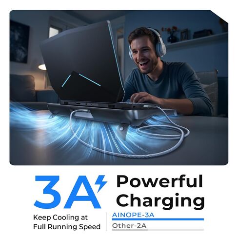 كابل AINOPE USB إلى USB، كابل USB 3.0 A إلى ذكر إلى ذكر [لا يتمزق أبدًا] سلك مزدوج من النوع A متوافق مع حاويات القرص الصلب، KVM، مشغل DVD، تلفزيون، مبرد الكمبيوتر المحمول، 6.6 قدم/رمادي، حزمة واحدة in Saudi Arabia