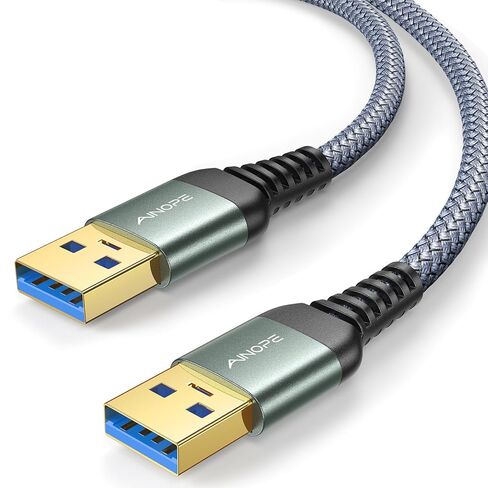 كابل AINOPE USB إلى USB، كابل USB 3.0 A إلى ذكر إلى ذكر [لا يتمزق أبدًا] سلك مزدوج من النوع A متوافق مع حاويات القرص الصلب، KVM، مشغل DVD، تلفزيون، مبرد الكمبيوتر المحمول، 6.6 قدم/رمادي، حزمة واحدة in Saudi Arabia