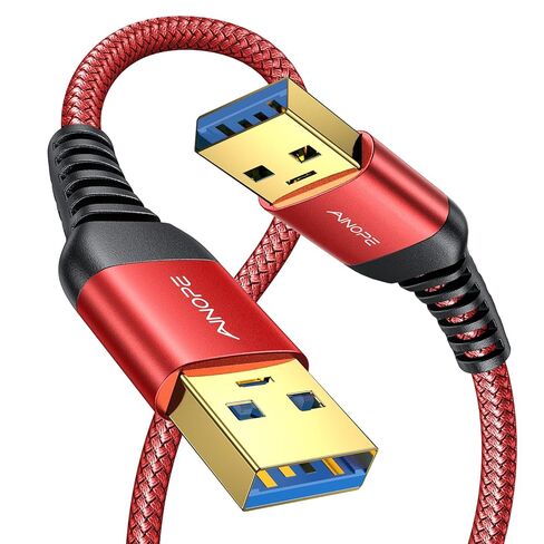 كابل AINOPE USB إلى USB، كابل USB 3.0 A إلى ذكر إلى ذكر [لا يتمزق أبدًا] سلك مزدوج من النوع A متوافق مع حاويات القرص الصلب، KVM، مشغل DVD، تلفزيون، مبرد الكمبيوتر المحمول، 6.6 قدم/رمادي، حزمة واحدة in Saudi Arabia