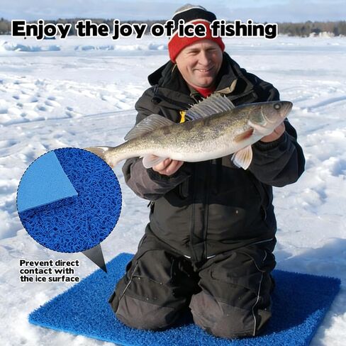 16 x 24 inch Outdoor Winter Ice Fishing Floor Mat, Non Slip & Washable Ice Fishing Gear Tent Carpet Mat Inside Outside for Winter Camping Outdoor Ice Fishing Activities Trailers Lawn Supplies in Kuwait