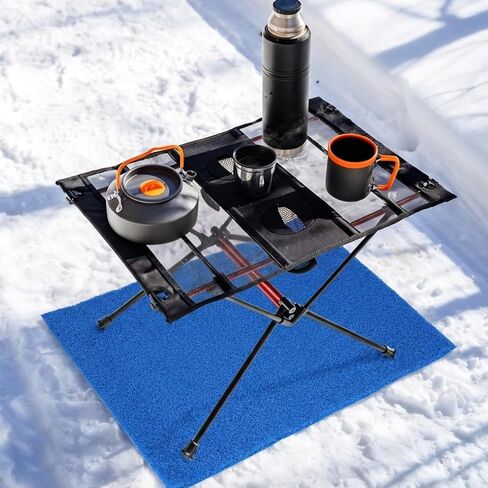 16 x 24 inch Outdoor Winter Ice Fishing Floor Mat, Non Slip & Washable Ice Fishing Gear Tent Carpet Mat Inside Outside for Winter Camping Outdoor Ice Fishing Activities Trailers Lawn Supplies in Kuwait
