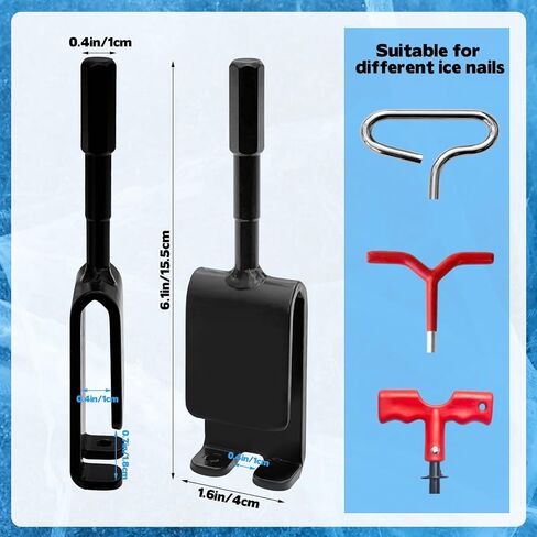 2 PCS Universal Ice Anchor Tools, Heavy Duty Ice Fishing Anchor Power Drill Adapter, Ice House Anchors for Ice Insert Sewing, Durable Metal Winter Ice Fishing Accessories for Ice Shanty Tent Setup in Saudi Arabia