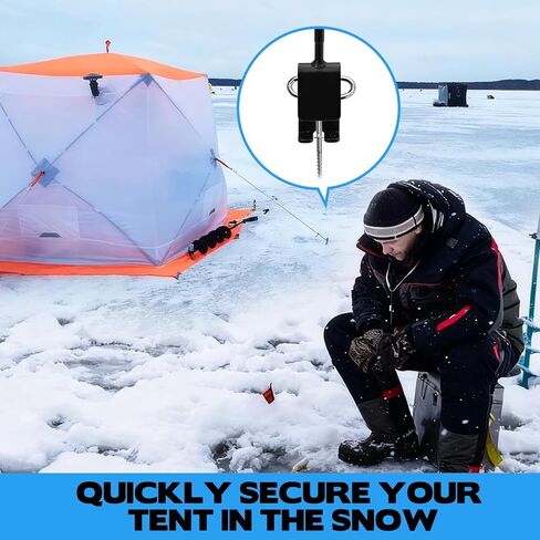 2 PCS Universal Ice Anchor Tools, Heavy Duty Ice Fishing Anchor Power Drill Adapter, Ice House Anchors for Ice Insert Sewing, Durable Metal Winter Ice Fishing Accessories for Ice Shanty Tent Setup in Saudi Arabia