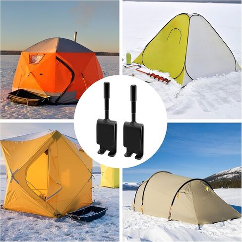2 PCS Universal Ice Anchor Tools, Heavy Duty Ice Fishing Anchor Power Drill Adapter, Ice House Anchors for Ice Insert Sewing, Durable Metal Winter Ice Fishing Accessories for Ice Shanty Tent Setup in Saudi Arabia