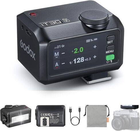 Godox iT30Pro C iT30Pro-C Flash for Canon, 2.4G Mini Canon Flash HSS 1/8000s, 560 Full Power Flashes, TTL Auto-Exposure, 2.8" Full-Color Touchscreen, Built-in Diffuser and Lithium Battery(Black) in Saudi Arabia