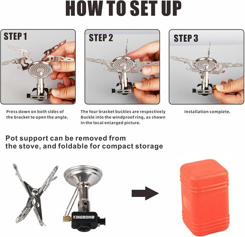 موقد ظهر خفيف الوزن مع مشعل - خرج عالي 3300 وات، موقد تخييم محمول 3.68 أونصة، صغير الحجم للمشي لمسافات طويلة والتسلق ورحلات الطريق in Kuwait