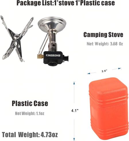 موقد ظهر خفيف الوزن مع مشعل - خرج عالي 3300 وات، موقد تخييم محمول 3.68 أونصة، صغير الحجم للمشي لمسافات طويلة والتسلق ورحلات الطريق in Kuwait