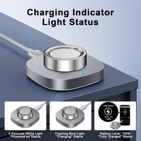 Charger Compatible with Aura-Ring Gen 4 Size 8,Fast Safe Charging Dock and USB-C Cable,Silver Gray in Saudi Arabia