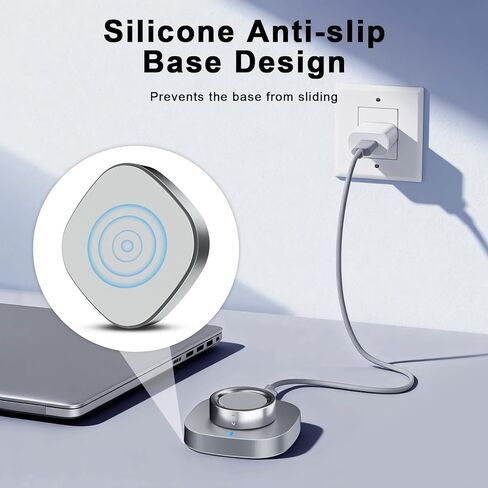 Charger Compatible with Aura-Ring Gen 4 Size 8,Fast Safe Charging Dock and USB-C Cable,Silver Gray in Saudi Arabia