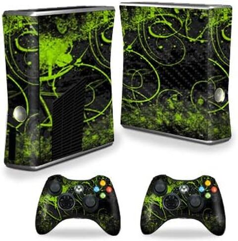 MightySkins Carbon Fiber Skin for Xbox 360 S Console - Cyber Bot | Protective, Durable Textured Carbon Fiber Finish | Easy to Apply, Remove, and Change Styles | Made in The USA in Saudi Arabia