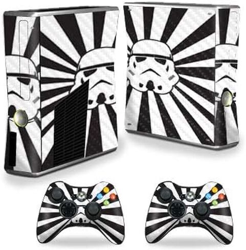 MightySkins Carbon Fiber Skin for Xbox 360 S Console - Cyber Bot | Protective, Durable Textured Carbon Fiber Finish | Easy to Apply, Remove, and Change Styles | Made in The USA in Saudi Arabia