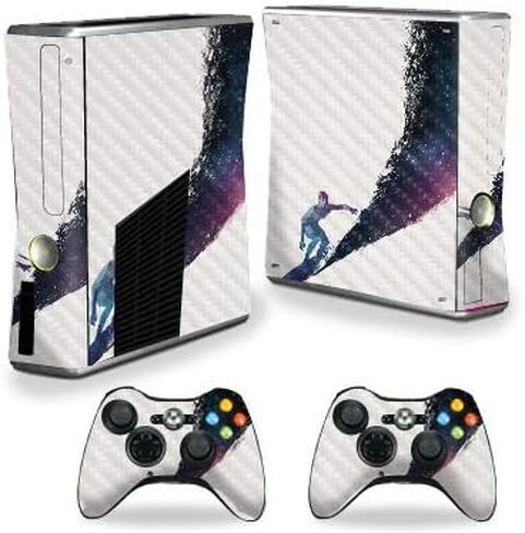 MightySkins Carbon Fiber Skin for Xbox 360 S Console - Cyber Bot | Protective, Durable Textured Carbon Fiber Finish | Easy to Apply, Remove, and Change Styles | Made in The USA in Saudi Arabia