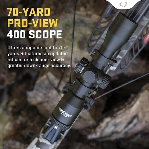 TenPoint Titan 400 Crossbow، Vektra - 400 إطارًا في الثانية - يتضمن نطاق Pro-View 400 وجهاز ACUdraw الصامت للتصويب وثلاثة أسهم كربون Pro Elite 400 in Kuwait